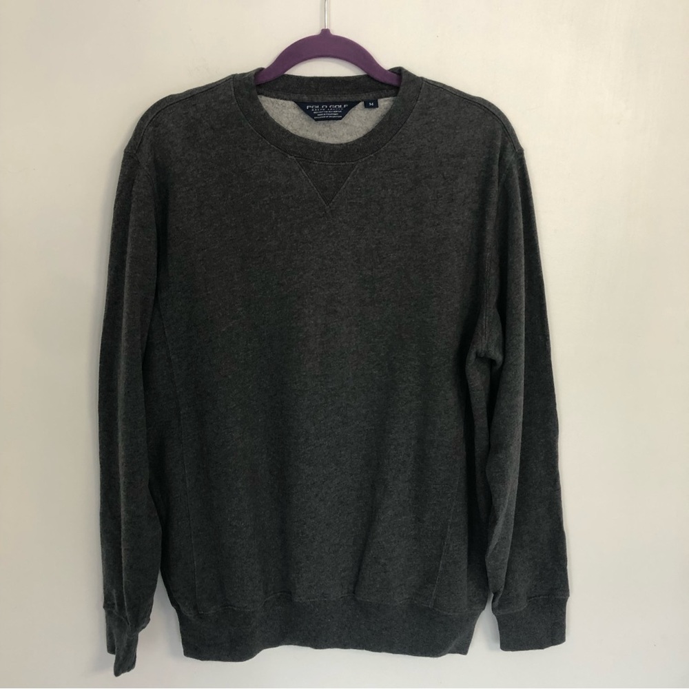 POLO GOLF Ralph Lauren Men Grey Crewneck Long Sleeve Pullover Sweater Sz M